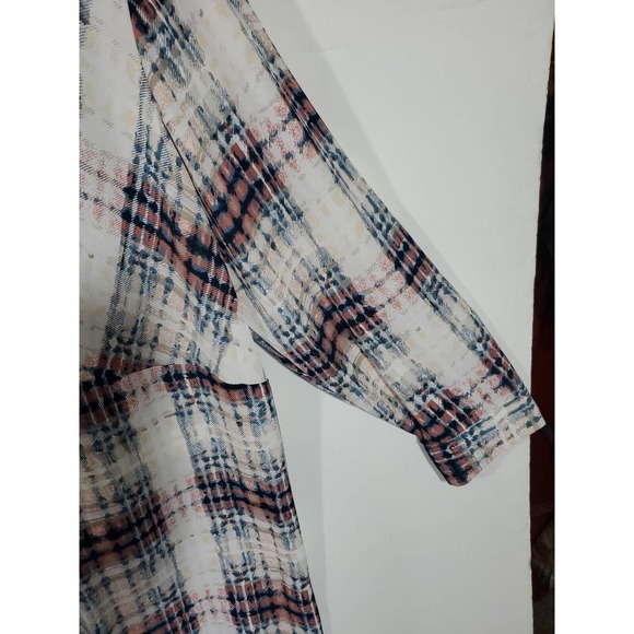 Ellos 1/2 Button Down Size 26 Long Sleeve Plaid Knee Length Dress Office - Picture 5 of 13